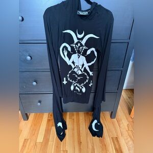 Killstar Black Mini Dress with White baphomet